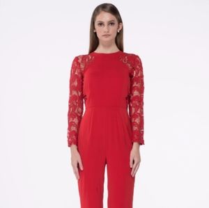 Red laced jumpsuit